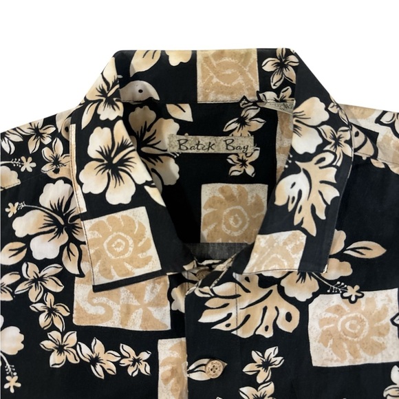 Casual Black and Cream Floral Button Down Shirt - Picture 3 of 6